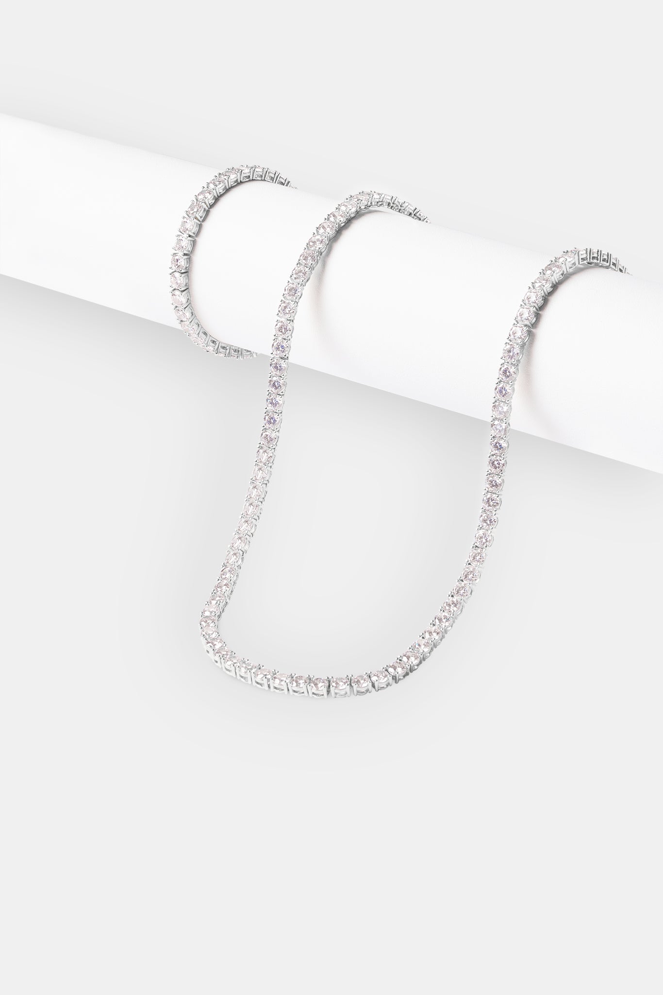 Womens 5mm Tennis Chain & Bracelet - White